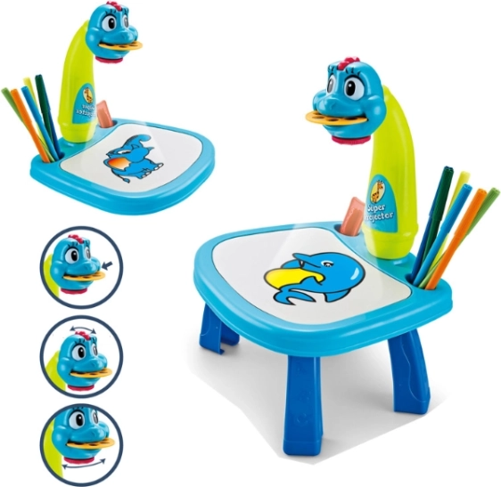 Multifunkciós projektor / rajztanító vetítő – kék dinoszaurusz