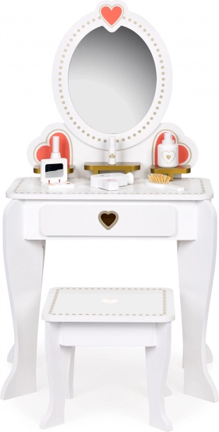 Nagy fa gyermek pipereasztal tükörrel lányoknak az ECOTOYS-tól