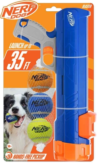 Nerf Dog labdakilövő 30 cm klip nélkül + 3 sípoló teniszlabda 5 cm