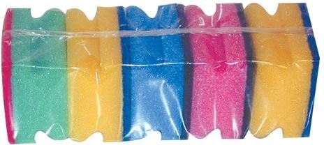 Formázott mosogatószivacs 8,5 × 7 × 4,5 cm, színkeverék (5 db)