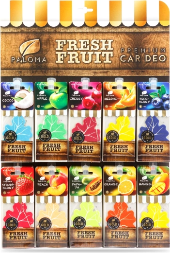 Paloma Gold Fresh Fruit autóillatosító függő szett – 60 darab