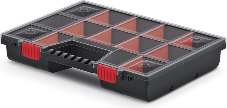 NOR műanyag rendszerező 39 × 29 × 6,5 cm állítható rekeszekkel