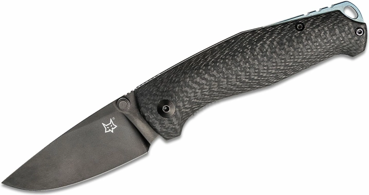 Zsebkés FOX Knives TUR, szénszál, fekete – 7,6 cm