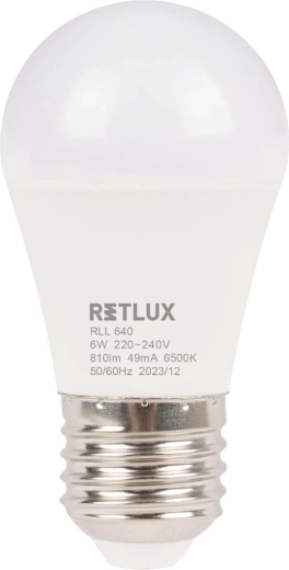 RETLUX mini globe E27 6 W LED-izzó, nappali fehér