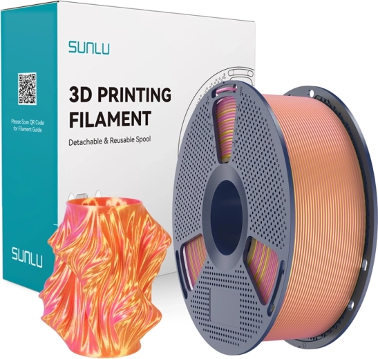 Sunlu PLA+ Silk két színű 3D nyomtató filament – rózsaszín és arany
