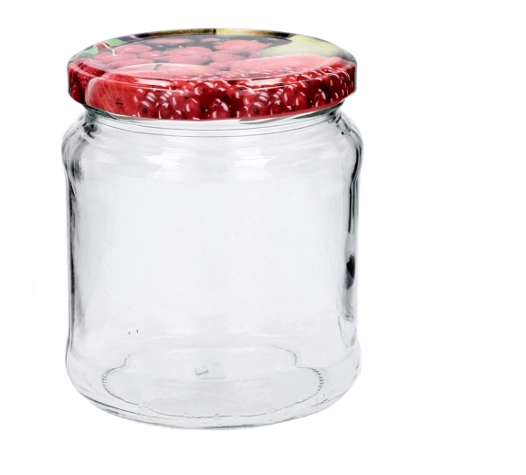 460 ml-es üveg tároló dekoratív, csavaros 82 mm-es tetővel
