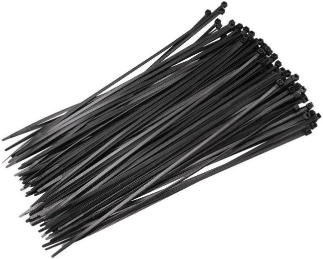 Gyorskötöző szalagok 4,8 × 450 mm fekete, 100 db