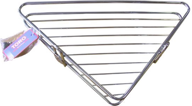 Sarok fürdőszobai polc 34 × 25 × 4 cm, krómozott fém