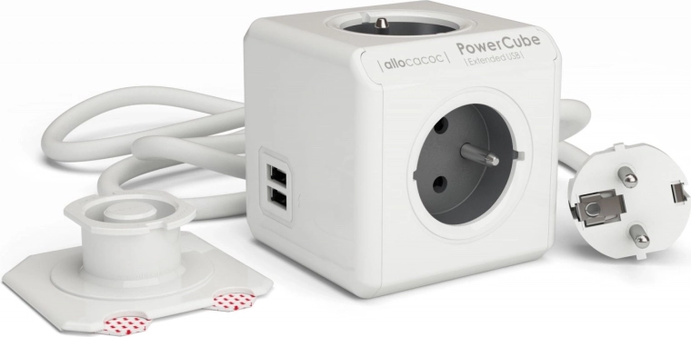 PowerCube hosszabbító elosztó USB-vel 3 m 2404/FREUPC szürke