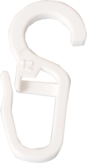 Nagy műanyag függönyakasztók, fehér (10 db)