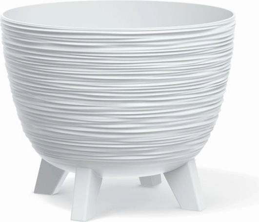 Furu virágtartó 23,6 cm, fehér, lábakkal