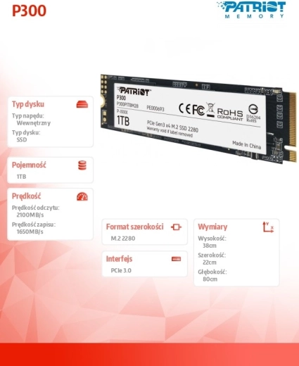Intern SSD lemez Patriot P300 1TB