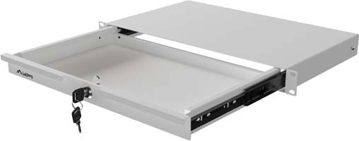 Lanberg zárható fiók 19"-os rack szekrényhez, 1U, 270 mm, szürke