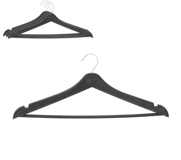 3 darab velúr ruhavállfa, 360°-ban forgatható kampó, fekete