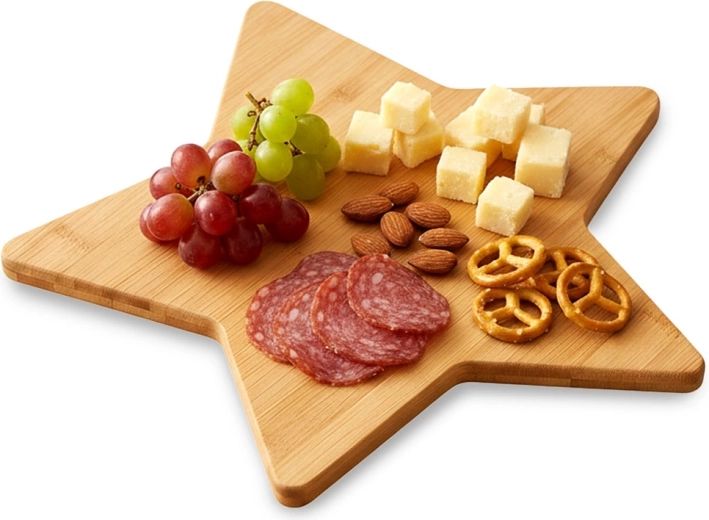 Fa bambusz vágó- és tálalódeszka csillag alakban