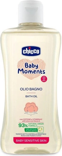 Chicco Baby Moments Sensitive fürdőolaj gyapotmagolajjal és E-vitaminnal 200 ml