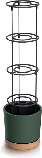 Önöntözős virágláda támasztékkal paradicsomhoz 35 l Prosperplast Home Grower, sötétzöld