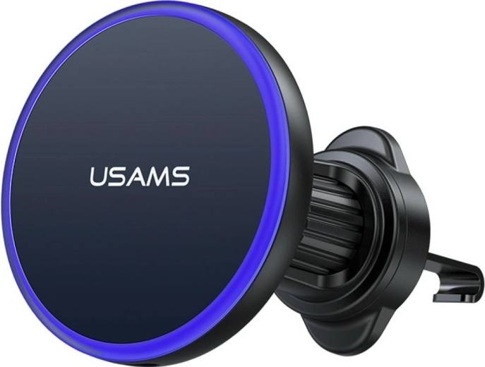 USAMS mágneses autós telefontartó szellőzőrácsra, vezeték nélküli töltéssel