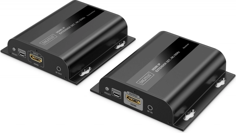 HDMI extender IP-n keresztül 1G hálózaton CAT6 kábelen – 4K/60 Hz, IR, adó + vevő készlet