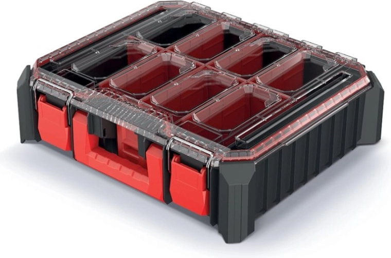 Szerszámrendező kivehető dobozokkal 44,5 × 36,8 × 12,6 cm – fekete