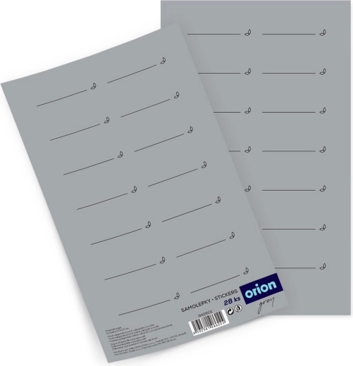Grey fűszercímkék – szürke, téglalap alakú, üres, 28 db, CZ/SK