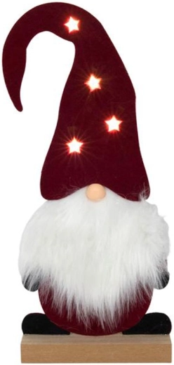 Filc törpefigura LED fényekkel, 35 cm