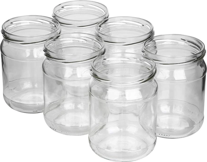 6 darabos, 520 ml-es üveg befőttesüveg készlet