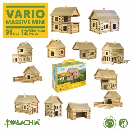 Fa építőkészlet VARIO MASSIVE mini – 91 darab