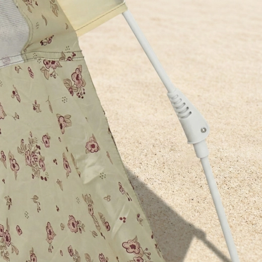 Bieco strandsátor gyorsfelállító rendszerrel és 80+ UV-védelemmel – vintage flowers