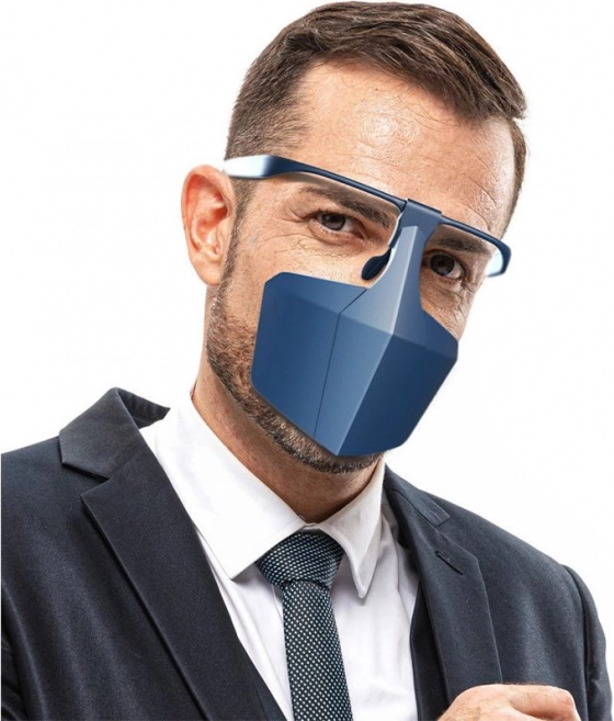 Arcvédő pajzs – kék