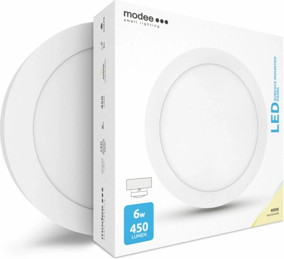 Kör alakú LED panel Modee Smart Lighting 6 W, felületre szerelhető, semleges fehér