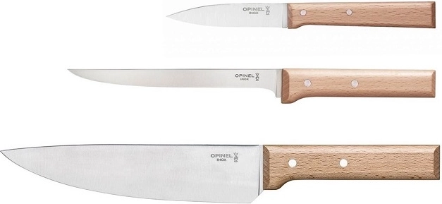 Opinel Parallele konyhakés készlet, bükkfa, 3 db