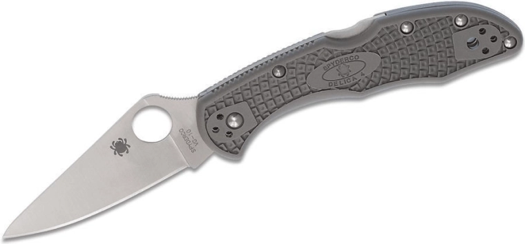 Spyderco Delica 4 Lightweight – zsebkés 7,5 cm, szatén, szürke, FRN