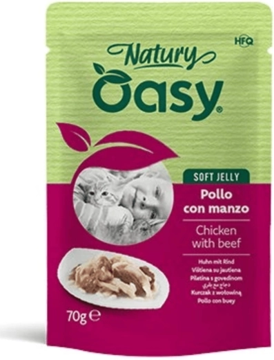 Oasy Natury tasak Soft Jelly csirke marhával 70 g