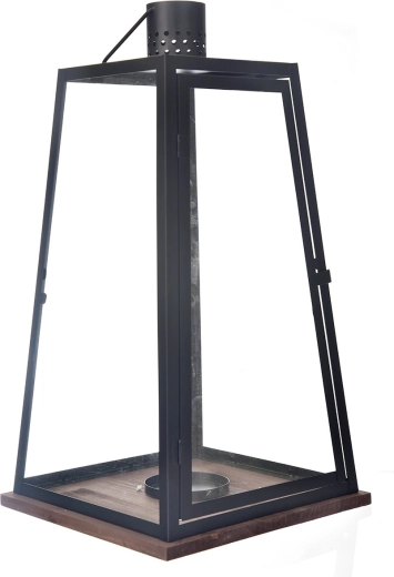 Dekoratív fa és fém lámpás fekete–bézs 60 cm