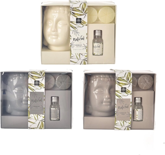 Kerámia aromalámpa Buddha – 3 db-os készlet (vegyes változat)