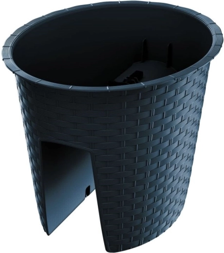 Ratolla Oval 30 cm antracit korlátra akasztható virágtartó