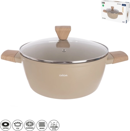 Orion Ecrina lábas 6,6 l üveg fedővel