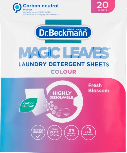 Dr. Beckmann Magic Leaves Color – mosókendők színes ruhákhoz 20 db