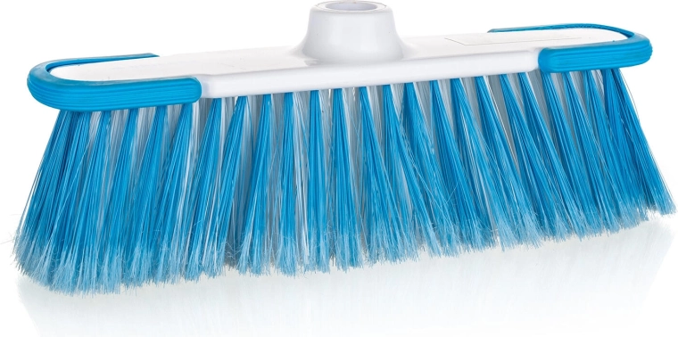 EXCLUSIVE 32 cm seprű durva menettel, kék‑fehér műanyag