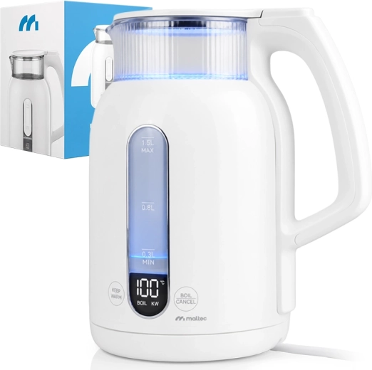 MalTec elektromos vízforraló hőmérséklet-szabályozással 1,5 l