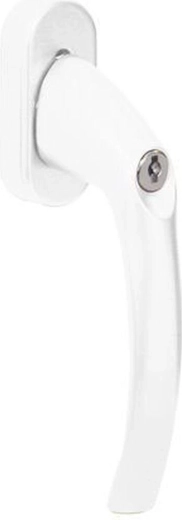 Zárható kilincs műanyag ablakokhoz és ajtókhoz RICHTER, fehér alumínium