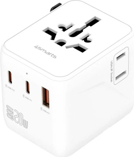 20 W GaN NOMAD utazóadapter 2× USB‑C és 1× USB‑A porttal