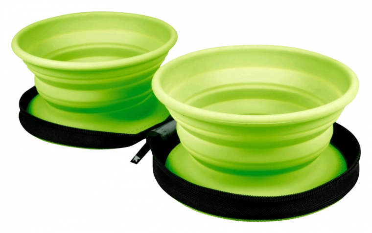KIWI WALKER utazó dupla tál – zöld, 2 db
