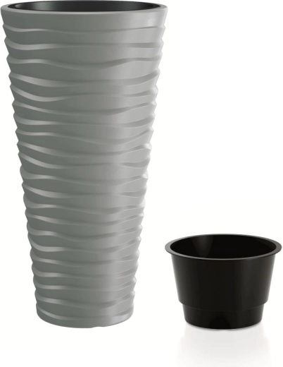 Prosperplast Sand Slim virágtartó, szürke kő, 75 cm