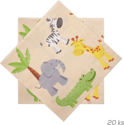 Állatkertes papírszalvéták 33 × 33 cm, 20 db