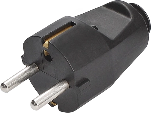 Solight egyenes dugvilla IP20, fekete – 1 darab
