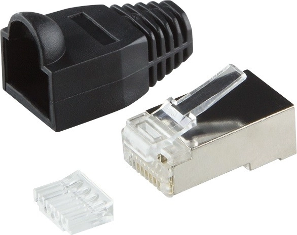 RJ45 CAT.6 csatlakozók védelemmel, fekete