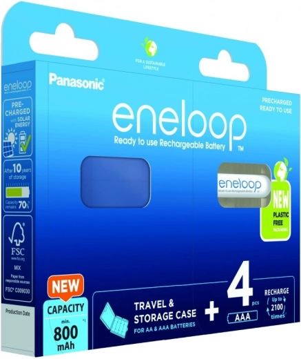 Eneloop AAA 800 mAh akkumulátor 4 db dobozzal