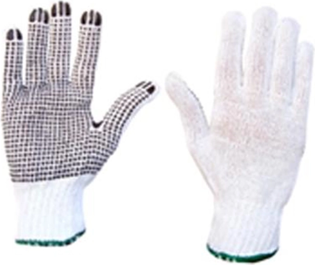 Kötött pamut munkakesztyű csúszásgátlóval, L méret